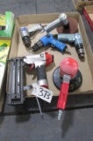 AIR TOOLS: 2-CHISELS, 2 SANDERS, BRAD NAILER, DRILL