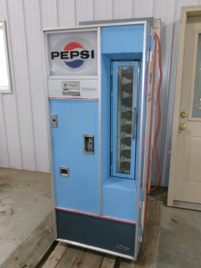 PEPSI POP MACHINE, coin mechanism intact but not necessary for use