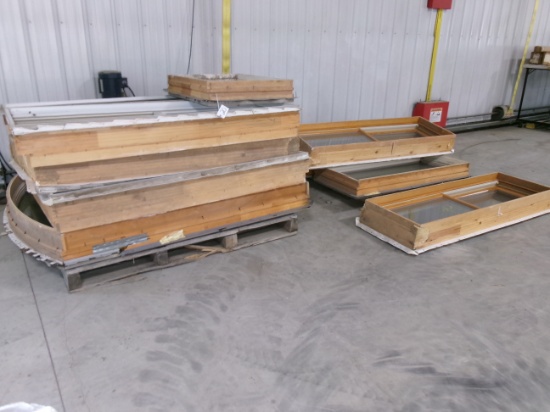 10 USED WINDOWS:24" H X 35" W., 4- 21 1/2" W. X 65" H. DOUBLE HUNG, 2-50" X 65", 57" X 65", 24" X 52