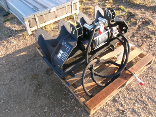 UNUSED LAND HONOR 15,000# SKID MOUNT CABLE WINCH, taxable