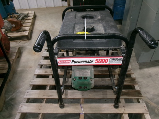 COLEMAN PORTABLE POWERMATE 5000 GAS GENERATOR, low oil shut down