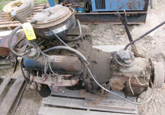 FORD V-8 TRUCK ENGINE & TRANSMISSION, was ok when removed