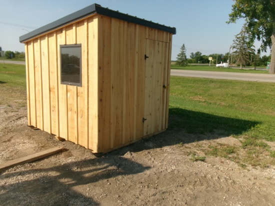 NEW 7' X 8' CHICKEN COOP, wood skids w/ tow loops, steel roof, 2 adj. windows, wood floor