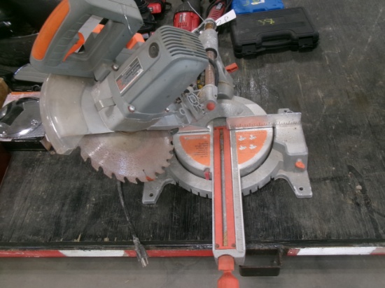 TERRA TEL 10" SLIDING MITER SAW & 12 1 1/2" X 1 1/2" X 8' PCS. LUMBER