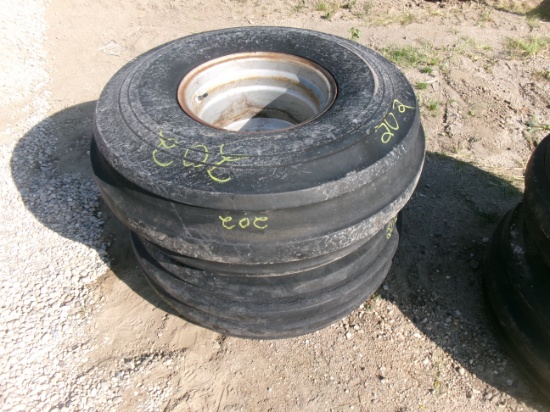 2-14L X 16.1 UNMATCHED 8 BOLT RIBBED TIRES