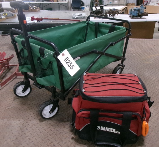 CANVAS PULL WAGON & GANDER TACKLE BOX w / 6 ORGANIZERS