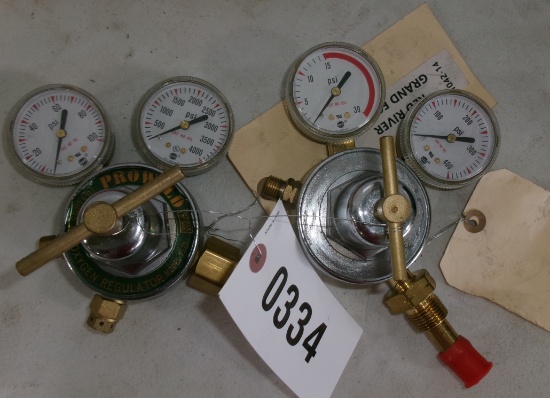 OXYGEN & ACETYLENE REGULATOR SET, recently rebuilt