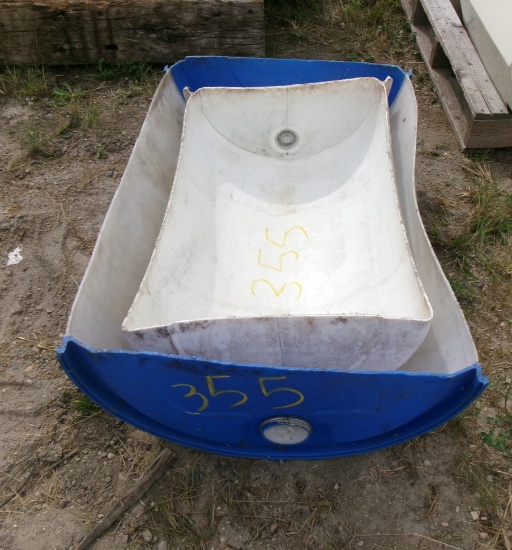 8 PLASTIC HALF BARREL FEEDING TROUGHS