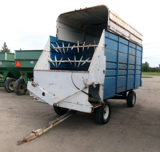16' FORD SIDE UNLOAD FORAGE WAGON, good running gear & tires