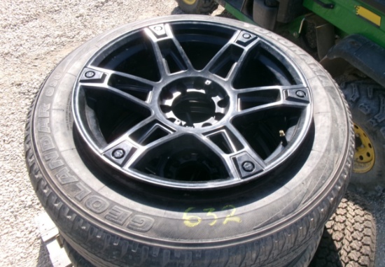 4-P-215 / 60 R 20 on black 5 bolt rims ( 4 X YOUR BID )