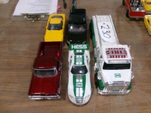 FORD FLEET FARM PICKUP, CORVETTE, BLACK FORD PICKUP, HESS TRUCK