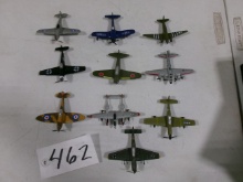 10-MINI MILTARY METAL AIRPLANES