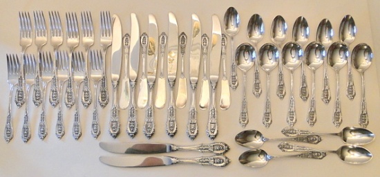 42 “Rose Point” Sterling Flatware By Wallace, 6 Piece Service For 6 Plus 6 Extra Pieces