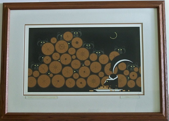 Charley Harper Signed, Framed, Limited Edition Serigraph "Raccoonaissance" #170/1000