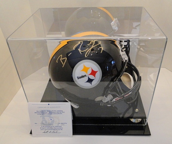 Ben Roethlisberger Signed, Full Size Replica, Steelers Helmet With COA and Display Case