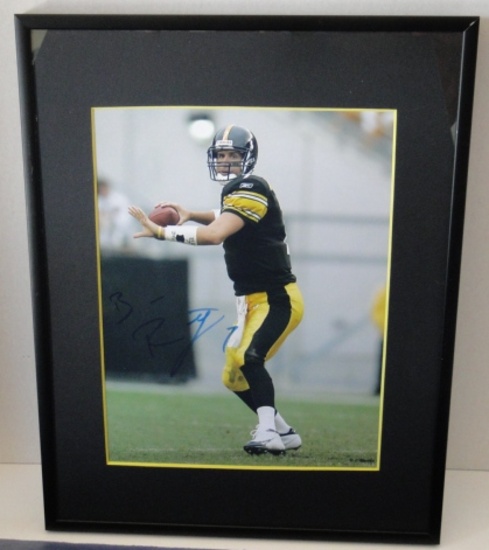 Ben Roethlisberger Signed 8” X 10” Pic, Framed 11” X 14” With COA