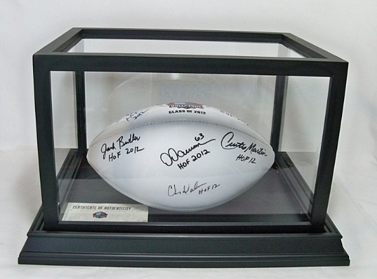 Autographed Class of 2012 HOF White Panel Football, 6 Signatures, COA