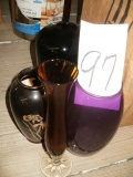 (4) Colored glass vases
