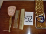 Comb, brush, cigarette case