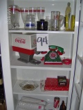 Metal cabinet w/Coke Collectibles