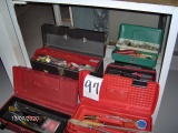 (5) metal & plastic tool boxes