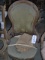 Carved Top Upholstered Parlor Chair