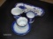 Flow Blue  Cup & Saucer, 2 Unmatches Cups & Relish