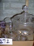 Covered Glass, pitcher, creamer