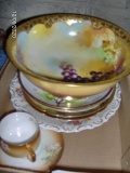 Hand painted berry bowl & misc. pieces