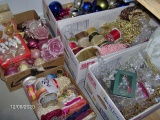 5 boxes of ribbon, cord, ornaments