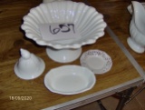 Ironstone Fruit Bowl & 4 Misc. Pieces