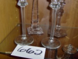 4 Pedestal Glass Candlesticks