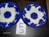 Waldorf Flow Blue  Soup Plate & Dinner Plate