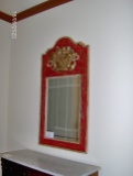 Beveled Glass Wall Mirror w/Gold Fruit