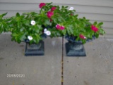 Two Ruffled edge aluminum Planters