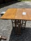 wicker/oak drop leaf gate leg table 24