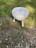 White Wicker Foot Stool