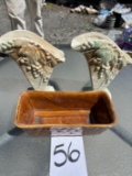 Old Mccoy Vases & Brush Mccoy Planter