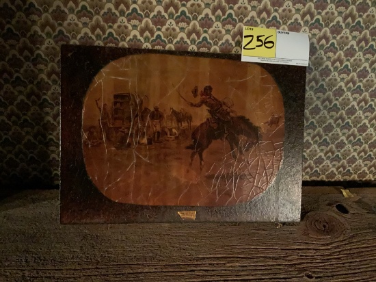 Cowboy Picture , Paper Mounted on Wood