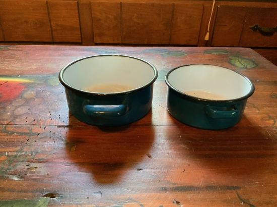 Blue Enamelware Bowls