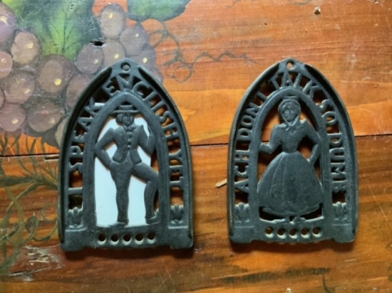 Man and Woman Cast Iron Hangers