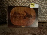 Cowboy Picture , Paper Mounted on Wood