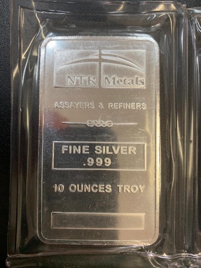 NTR Metals Fine Silver .999 Troy Bar (10 oz.)