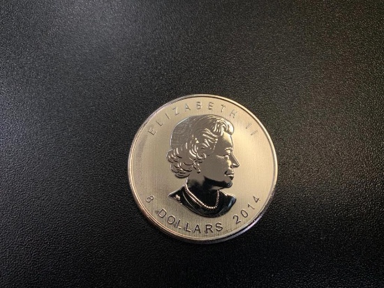 2014 Canadian Elizabeth II Eight Dollar Fine Silver Coin