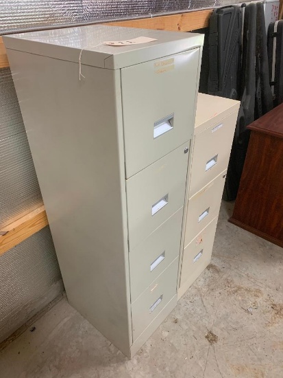 3 Drawer & 4 Drawer File Cabinets (2 total)