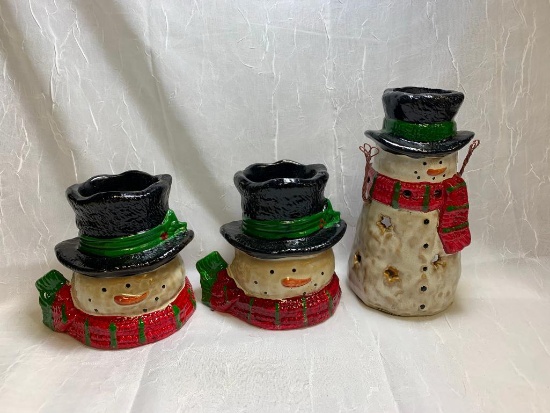 Snowman Candle Holders