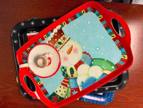 Christmas Trays and Mrs. Claus Plate
