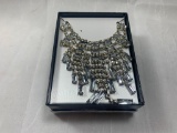 Layered Rectangular Patterned Necklace in Box