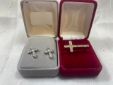 Cross Ring and Cross Earrings in Boxes