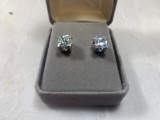 Cubic Zirconia Stud Earrings (Silver Accent)